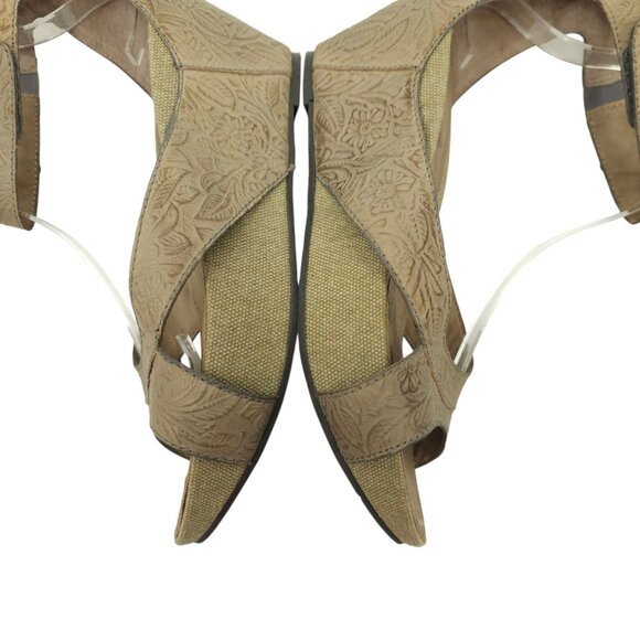 OTBT Hobart Platform Wedge Sandals Womens 10M Ankle Strap Embossed Leather - Picture 12 of 15